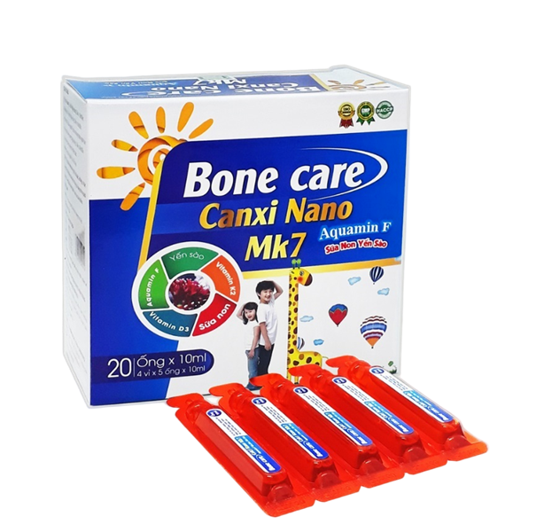Hỗ trợ xương khớp bone care canxi nano mk7 aquamin f sữa non yến sào diophaco (h/20o/10ml)
