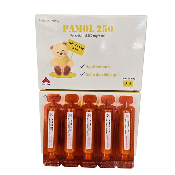 Pamol 250 (Hạ sốt nhanh) (H*4vỉ*5ống*5ml) - CPC1 Hà Nội