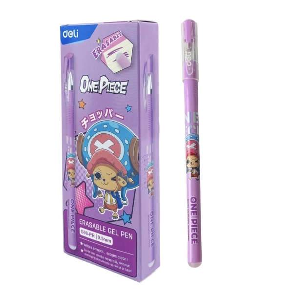 Bút Gel Xóa One Piece Deli Chopper CG98-PR – 0.5mm (Mực tím - Hộp 12 Cây)