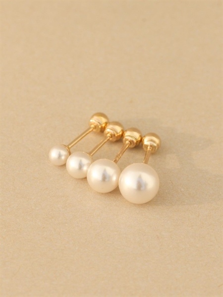 14K Simple pearl piercing