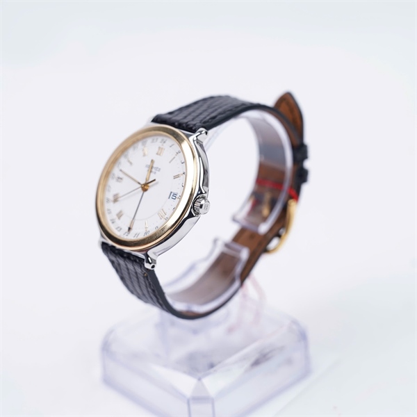 Đồng hồ Hermes viền vàng dây đen (410766) sz38 (HN) KG+