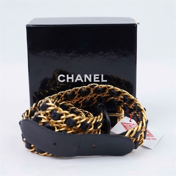 Thắt lưng Chanel đen xích 2 dây sz3-83 (HN) KG+