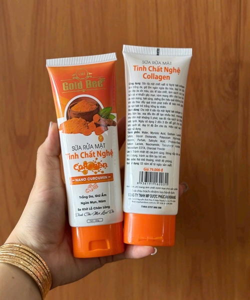 Sửa rửa mặt tinh chất nghệ Gold Bee 120gr