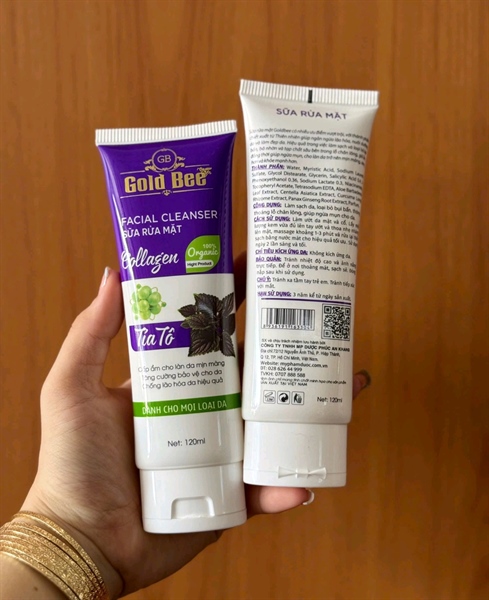 Sửa rửa mặt tinh chất tía tô Gold Bee 120gr
