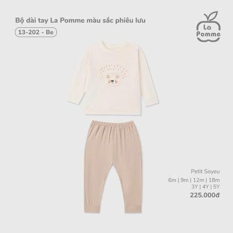 Lapomme Bộ dài tay màu sắc phiêu lưu