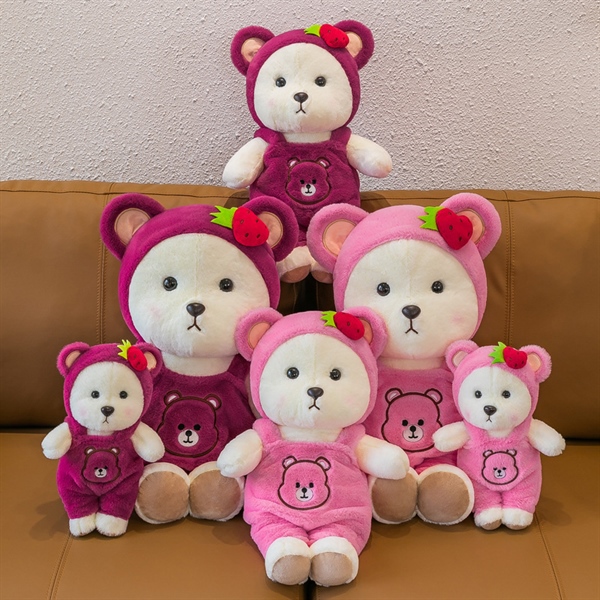 TB gấu bông lena mặc yếm gấu dâu 45cm/0.4kg