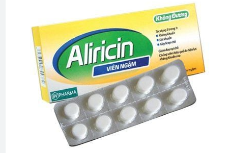 Viên ngậm Aliricin (không đuờng) (Hộp 2 vỉ x 10 viên) - BRV /Thiên Thảo 2
