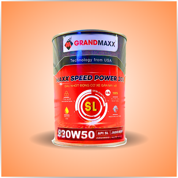 MAXX SPEED POWER 300 SL 20W50 - NHỚT XE SỐ LON 1L