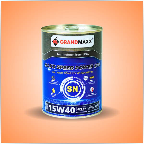 MAXX SPEED POWER 800 API SN 15W40 - NHỚT XE SỐ LON 1L
