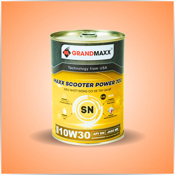 MAXX SPEED POWER 700 SN 10W30 - NHỚT XE GA ĐỜI MỚI LON 0.8L