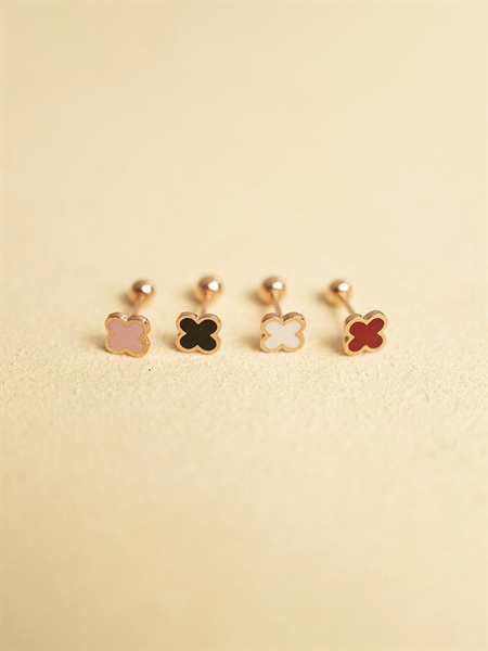 14K Vivid lucky clover piercing (6 colors)