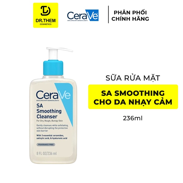 Sữa Rửa Mặt Cerave SA Smoothing Cleanser Dành Cho Da Nhạy Cảm 236ml