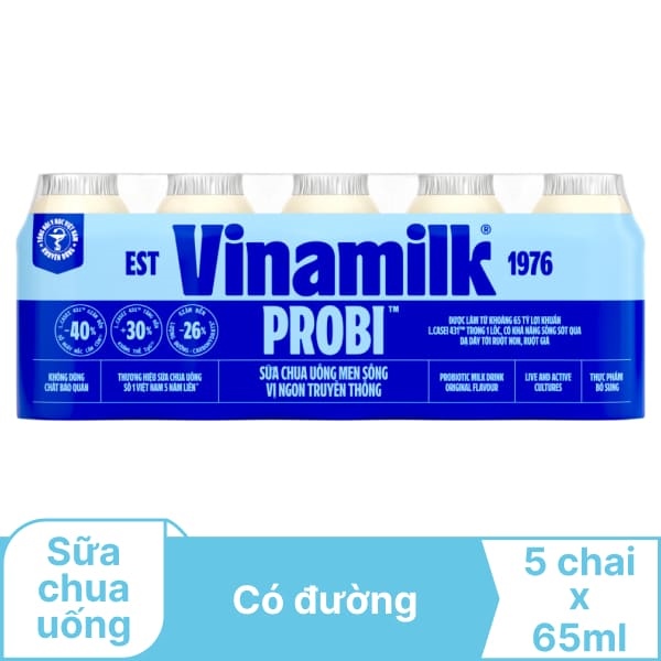 Sữa chua uống men sống Vinamilk Probi có đường 65ml