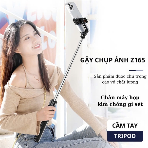 Gậy Chụp Ảnh Z165 - 175cm - Không đèn - Màu Đen