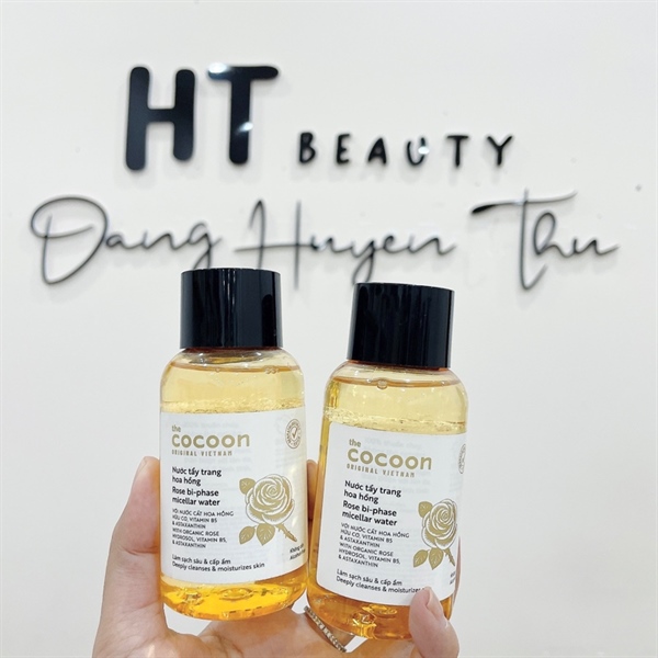 Nước tẩy trang hoa hồng THE COCOON ROSE BI-PHASE 140ml (có lớp dầu)