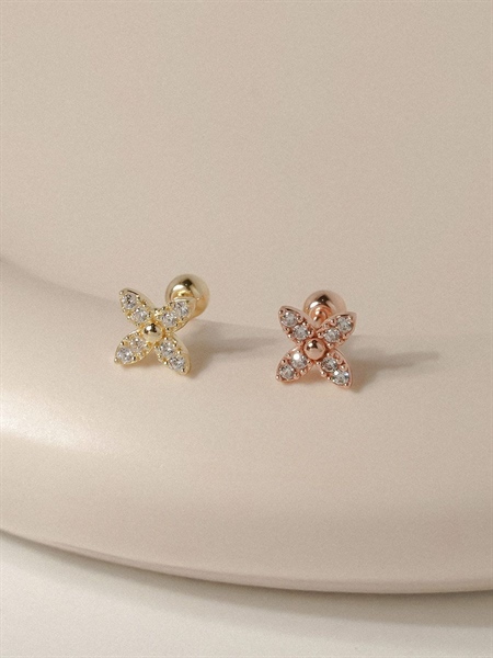 14K Bling flower piercing