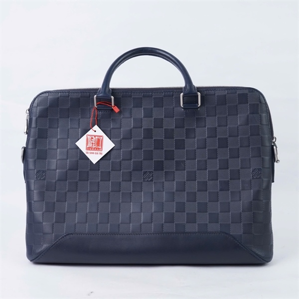 Túi LV cặp táp ô vuông xanh đen sz37 KG+