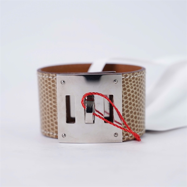 Vòng tay Hermes nâu da trăn stamp R (A-T) KG+