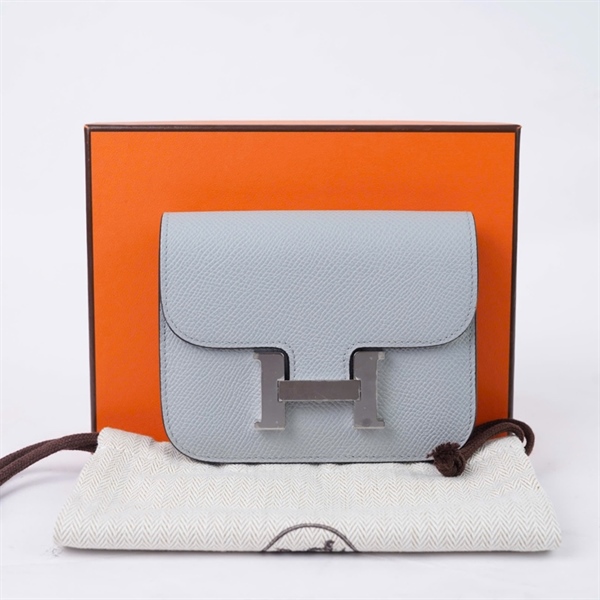 Ví Hermes xanh kèm ví nhỏ stamp K (A-T) KG+