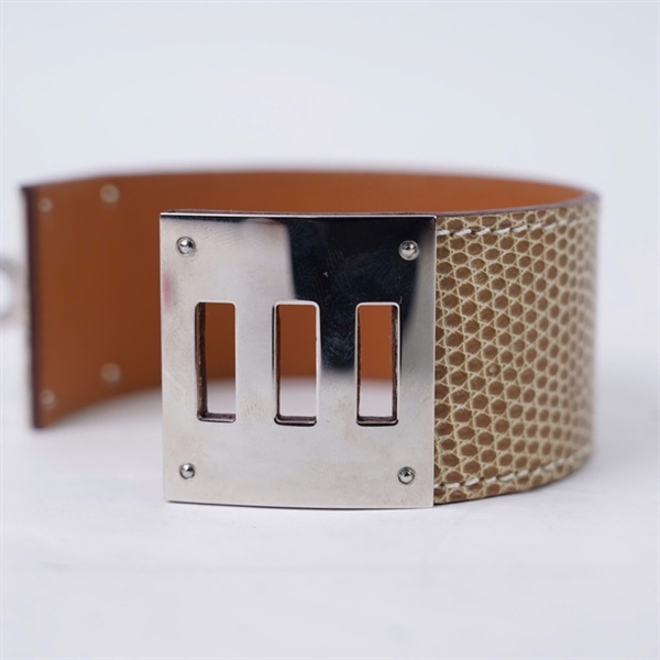 Vòng tay Hermes nâu da trăn stamp R (A-T) KG+