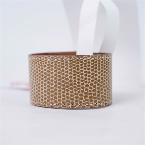 Vòng tay Hermes nâu da trăn stamp R (A-T) KG+