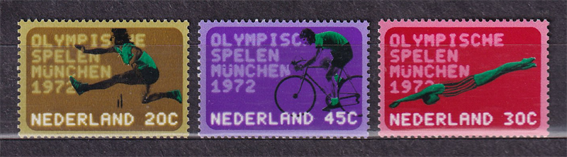 Bộ 3 Tem Hà Lan - Thể Thao Olympic | Netherlands - Olympic Munich 1972 (3) | Mint