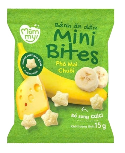 Bánh ăn dặm Mămmy Mini Bites vị phô mai chuối 6M+