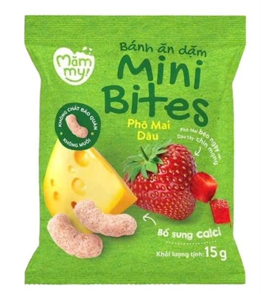 Bánh ăn dặm Mămmy Mini Bites vị phô mai dâu 6M+