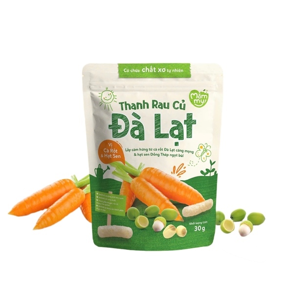 Bánh ăn dặm Mămmy Đà Lạt vị cà rốt hạt sen 6M+ 30g