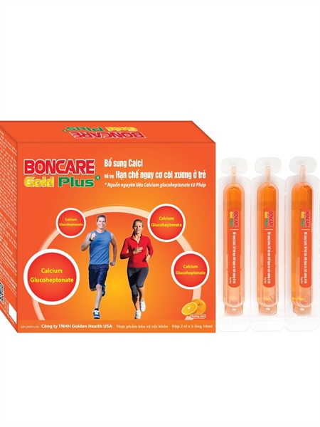 Boncare gold plus (Bổ sung calci, giúp hạn chế còi xương ở trẻ) (Hộp 20 ống x 10ml) - Golden Health