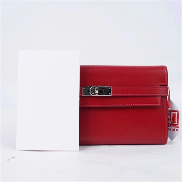 Ví Hermes Kelly đỏ stamp A (BQ) KG+