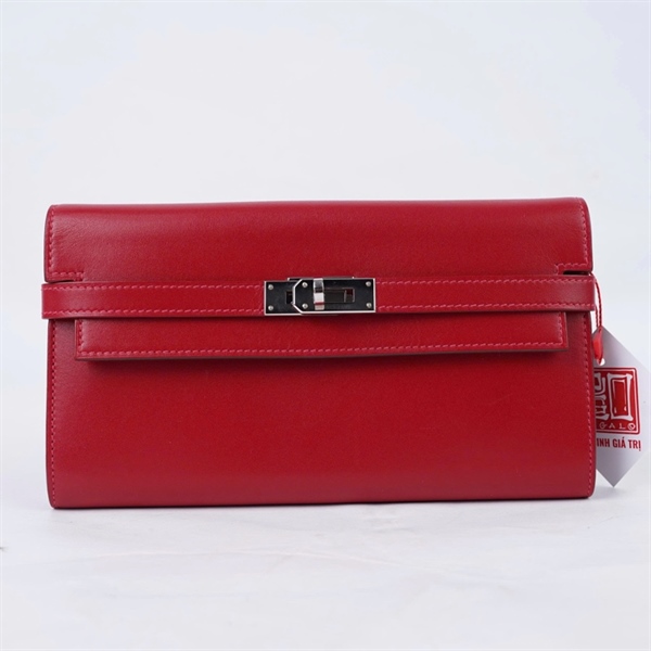 Ví Hermes Kelly đỏ stamp A (BQ) KG+