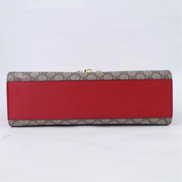 Túi GG Padlock xám nắp đỏ (409486-489879) sz30 (BQ) KG+