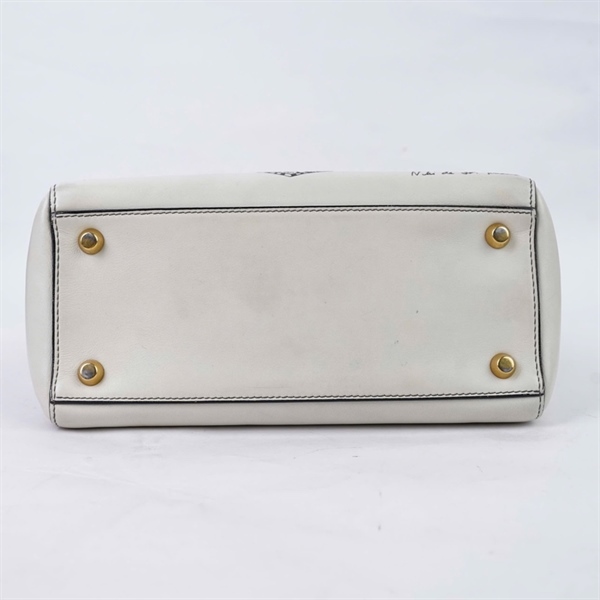 Túi Dior Lady trắng in hình trái tim kèm lót form (01-BO-0118) szM (HN) KG+