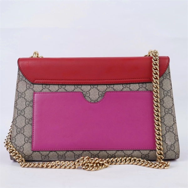 Túi GG Padlock xám nắp đỏ (409486-489879) sz30 (BQ) KG+