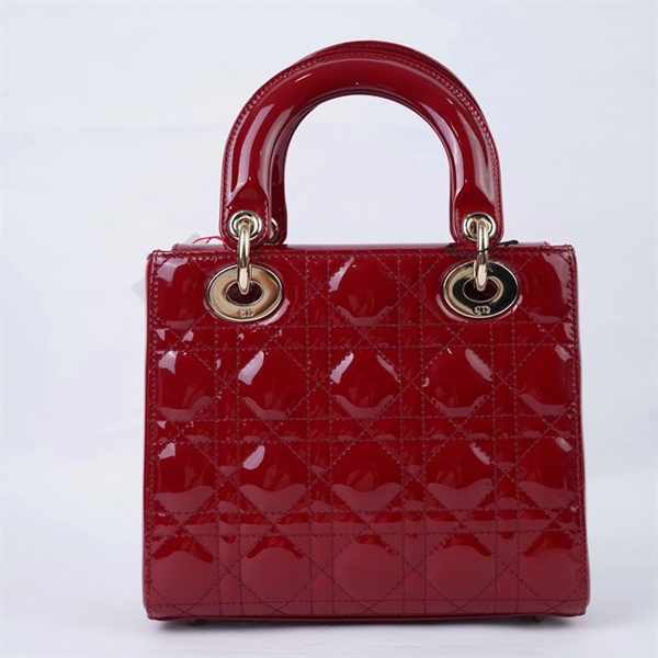 Túi Dior Lady đỏ bóng (15-BO-0250) szS (BQ) KG+