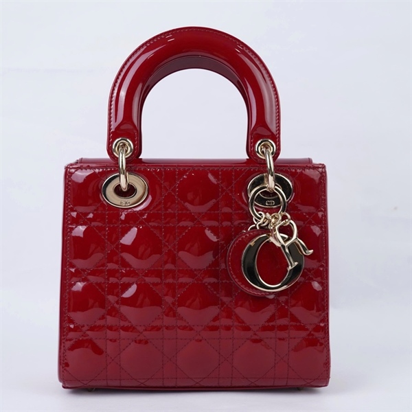 Túi Dior Lady đỏ bóng (15-BO-0250) szS (BQ) KG+