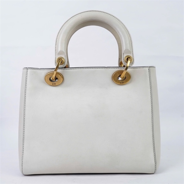 Túi Dior Lady trắng in hình trái tim kèm lót form (01-BO-0118) szM (HN) KG+