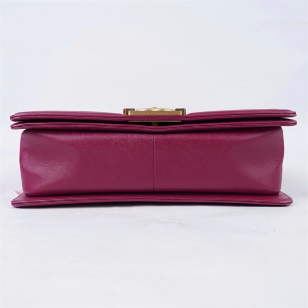 Túi Chanel Boy đỏ hồng da trăn (26447538) sz25 (BQ) KG+