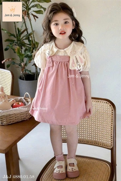 BG Set yếm áo sm thỏ - hồng (2-12y)