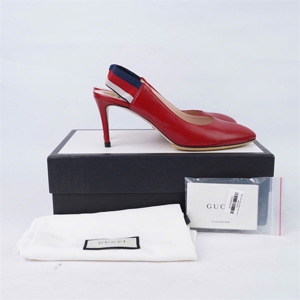 Giày GG đỏ sz38,5 cao 9cm (HN) KG+