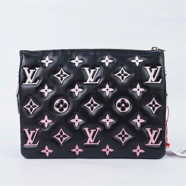 Túi LV Coussin đen hoa trắng 2 strap sz20 (BQ) KG+