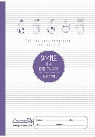 Vở kẻ Ngang Simple Pets Bến Nghé 80 Trang