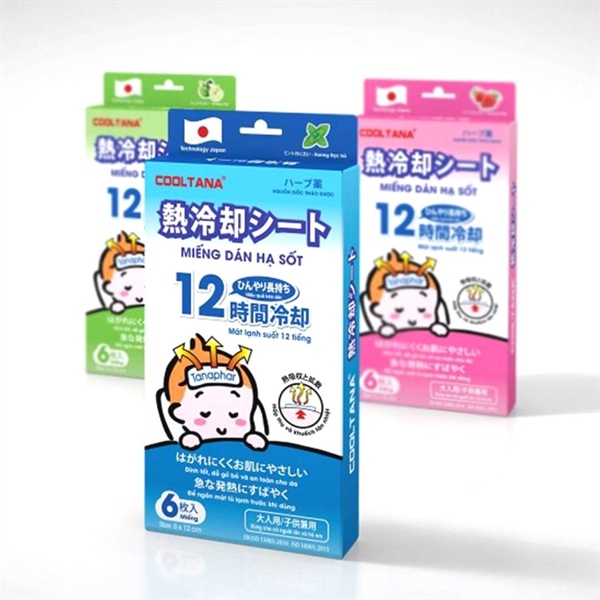 Miếng dán hạ sốt Cooltana (Dâu, bạc hà, táo) (H*3gói*2miếng) - Tanaphar