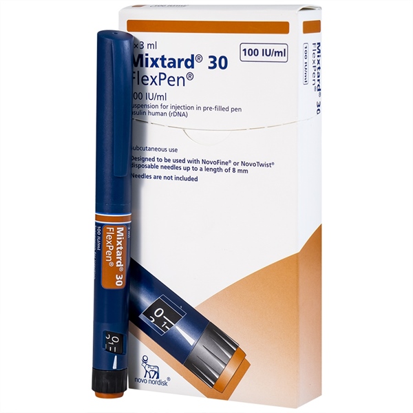 Mixtard 30 Flexpen 100IU/ml x 3ml (Hộp x 5bút) - Novo Nordisk/Pháp