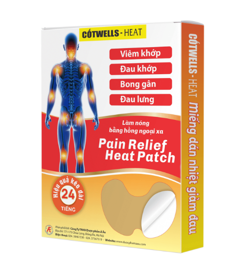Miếng dán hồng ngoại xa CốtWells-Heat (Hộp 3 gói x 2 miếng dán) - Á Âu