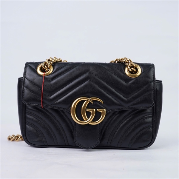 Túi GG Marmont đen (446744-213048) sz21 (HT) +