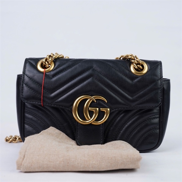 Túi GG Marmont đen (446744-213048) sz21 (HT) +