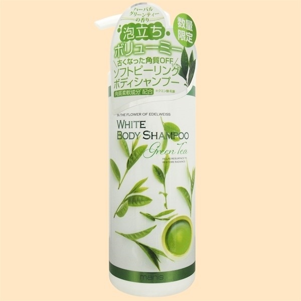Sữa tắm trắng da Manis white body shampoo Nhật Bản tinh chất TRà xanh 450ml