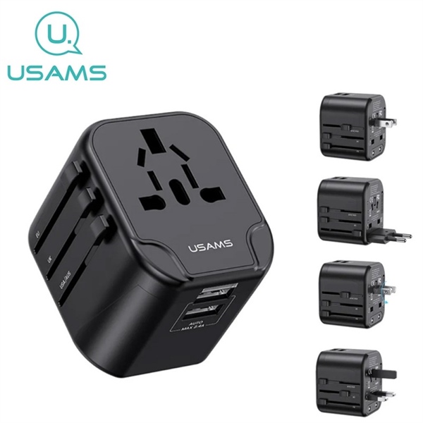 Củ sạc du lịch USAMS CC309 25W Dual Type-C + USB universal travel charger